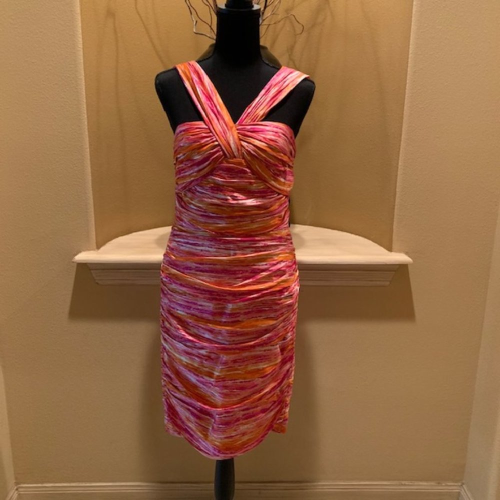 Carmen Marc Valco Shirred Special Occasion Dress